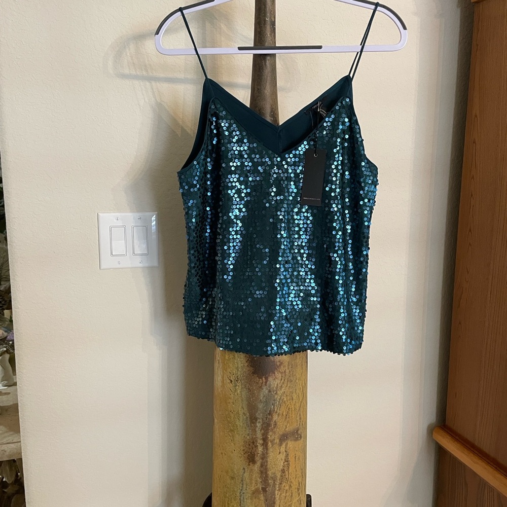 Forever 21 Teal Sequin V-Neck Camisole
